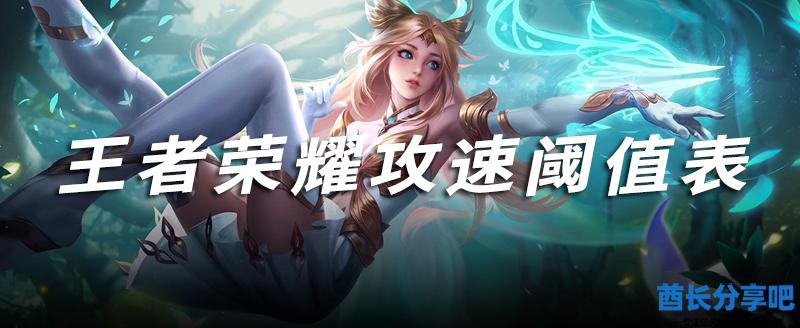 王者荣耀攻速阈值表