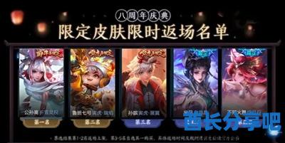 王者荣耀八周年最终返场皮肤有哪些