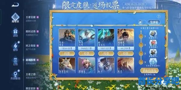王者荣耀八周年最终返场皮肤有哪些